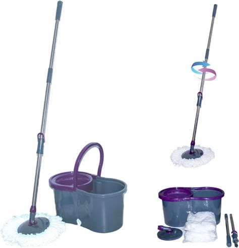 Vileda Turbo Microfibre Spin Mop And Bucket Set With Extra 2 In 1 Head