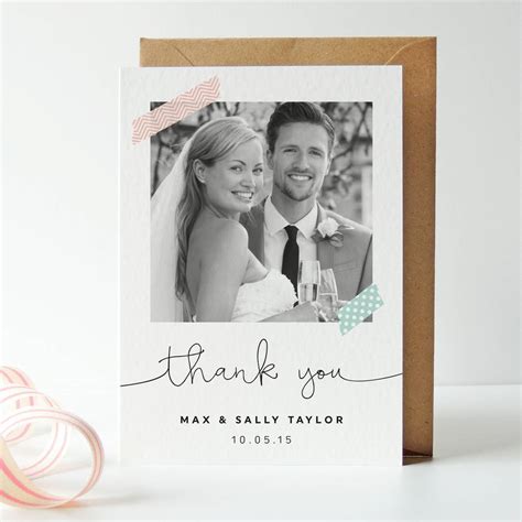 Here's what you can include on the thank you card: washi tape wedding photo thank you cards by project pretty ...