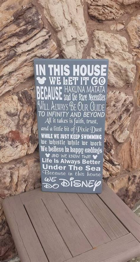 In This House Disney Sign Disney Wood Sign Disney House Etsy Disney