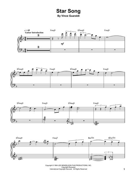 Vince Guaraldi Star Song Sheet Music Notes Chords Score Download