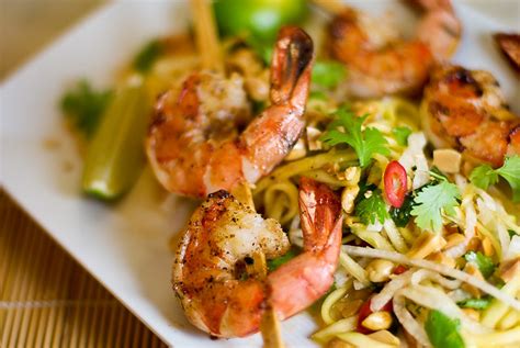 Order a delicious edamame, almond & oriental salad blend in a chili lime vinaigrette & topped with juicy shrimp, wonton strips, peanut sauce & fresh cilantro from our menu now. Thai shrimp salad | Flickr - Photo Sharing!