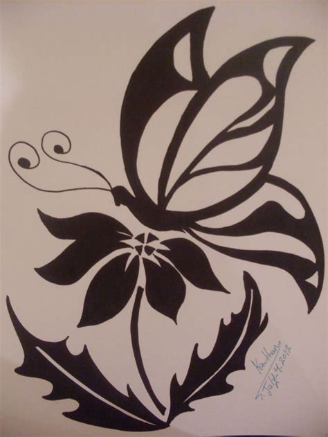 Learn to draw a cute butterfly. Tribal Drawings of Roses | Tribal Butterfly And Flower ...