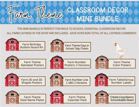 Farm Theme Mini Classroom Decor Bundle Printable Farm Theme Classroom