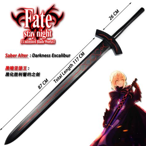 Fate Stay Night Saber Alter Darkness Excalibur Cosplay Wooden Sword
