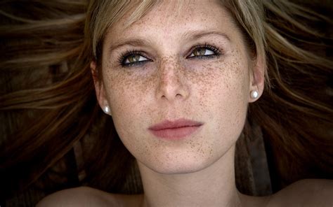 Face Eyes Freckles Women Model Closeup Portrait X