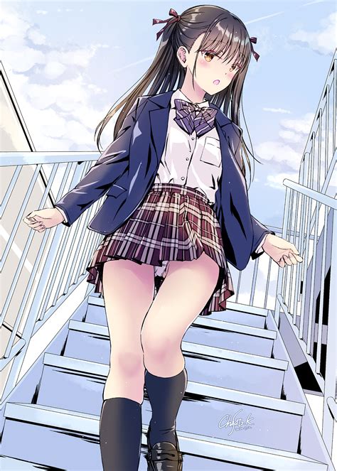 Kobayashi Chisato Pantsu Seifuku Skirt Lift Yande Re
