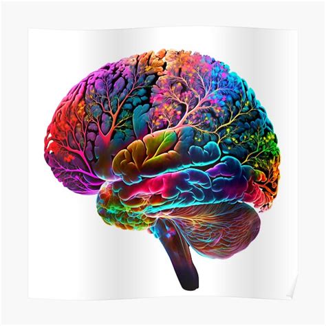 Neurodiverse Autistic Rainbow Brain Sticker Autism Poster For Sale By