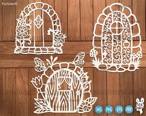 Fairy Door Svg Fairy Clipart Doors Svg Fairies Cut Files Etsy