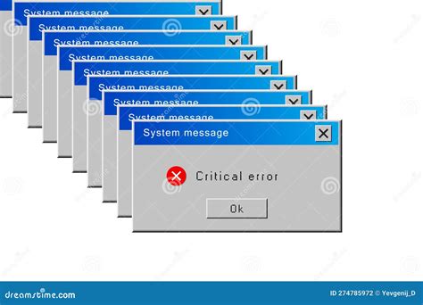 Critical Error Message Retro Operating System Window With System