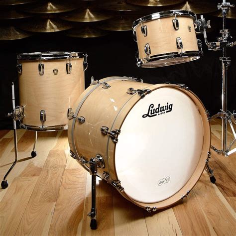 Ludwig Classic Maple 121420 3pc Drum Kit Blue Sparkle Chicago