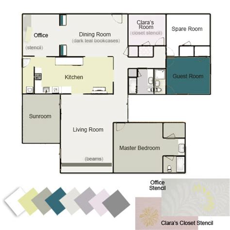 Paint a sample of the color on a large poster board and tape to the wall and look at it in daylight and night. Our Whole House Color Palette | Young House Love