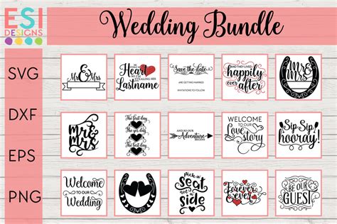 Download Wedding Bundle SVG - 15 Designs (259626) | SVGs | Design Bundles | Cards sign wedding, Design ...