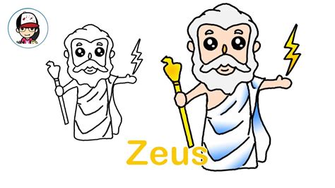 How To Draw Cartoon Zeus Easy Youtube