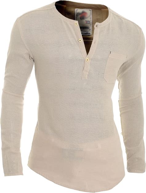 men s casual v neck canvas shirt henley summer 100 cotton slim fit long sleeve uk