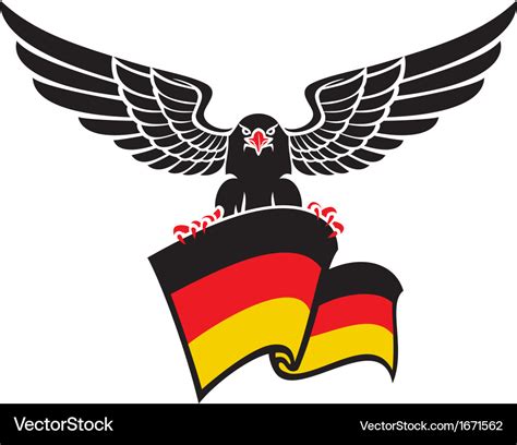 Black Eagle With German Flag Royalty Free Vector Image