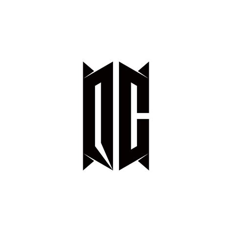 Qc Logo Monogram With Shield Shape Designs Template 20869973 Vector Art