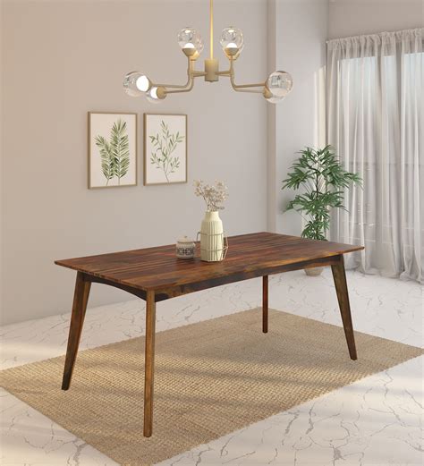 Buy Flair Sheesham Wood 6 Seater Dining Table In Provincial Teak Finish