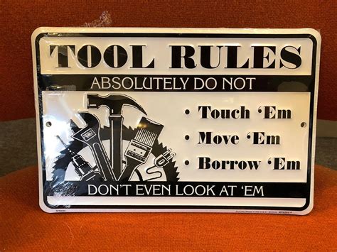 Dads are notoriously hard to shop for when it comes to buying gifts. Tool Signs / Tool Rules / Garage Signs for Men / Garage ...