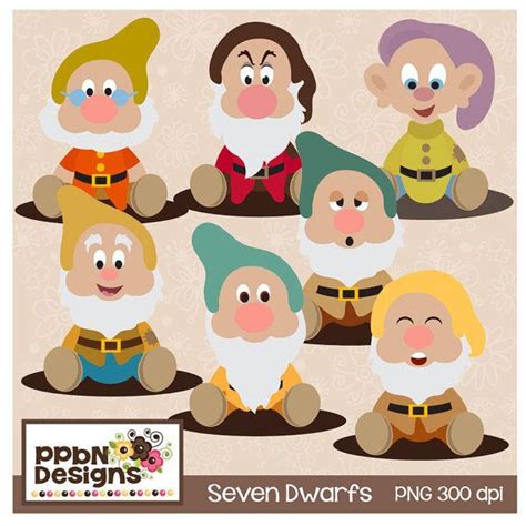 Cute Dwarfs Digital Clipart Set By Ppbndesigns On Etsy Hand Painted