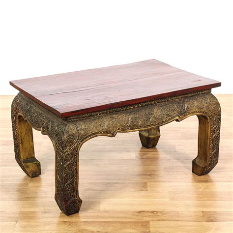 This Asian Style Coffee Table Is Featured In A Solid Wood With A