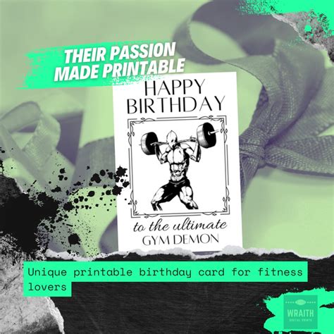 Printable Gym Birthday Card Fun Unique Fitness Bday Card Etsy
