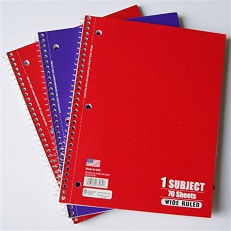 Spiral Bound Wide Ruled School Notebook Pack Of 3 Colors Vary