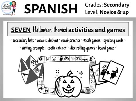 Halloween Activities For Spanish Class Teaching Resources