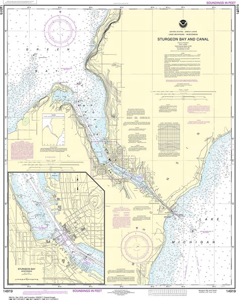 NOAA Nautical Chart - 14919 Sturgeon Bay and Canal;Sturgeon Bay