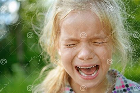 Sad Little Girl Crying Stock Image Image Of Pouring 34492093