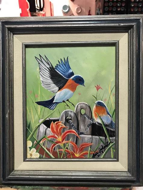 One of the most noticeable characteristics of this bright member of the crow family is the noise it makes. Blue Birds and a Bucket | Painting, Artwork, Art