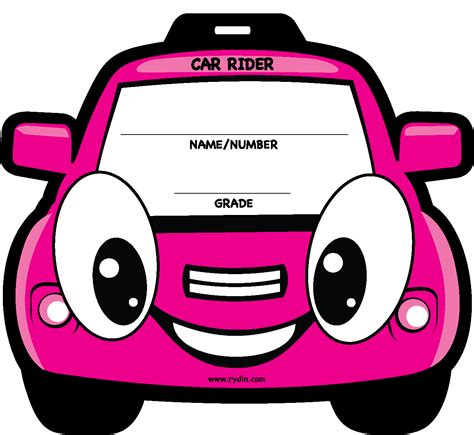 Free Car Rider Tags Template Printable Templates
