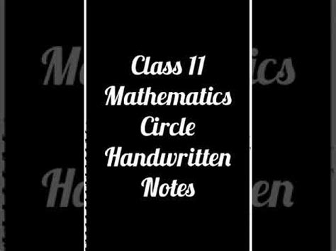 Class Mathematics Handwritten Notes Circle Neet Jee Lecture Notes Best Handwritten Notes