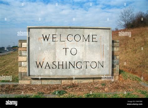 Welcome To Washington State Sign Stock Photo Alamy