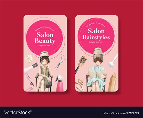 Instagram Template With Salon Hair Beauty Vector Image