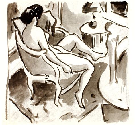 Naked Woman Posing Sexually Vintage Nude Illustration Seated Female