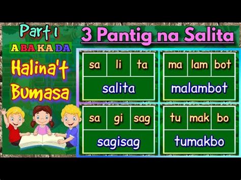 Abakada Unang Hakbang Sa Pagbasa Mga Salitang May Tatlong Pantig Part Youtube