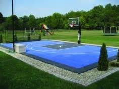 When you work with syncourt. Half Basketball court, can add on concrete and paint in ...