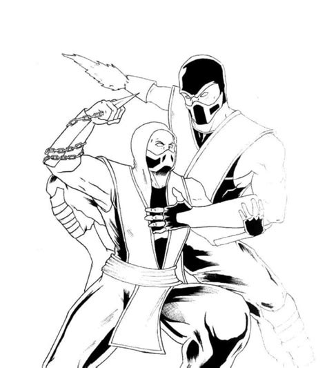 Scorpion Mortal Kombat Coloring Page