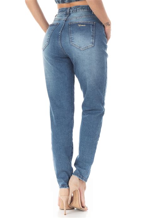 calÇa jeans feminina mom elÁstico cÓs daksul jeans