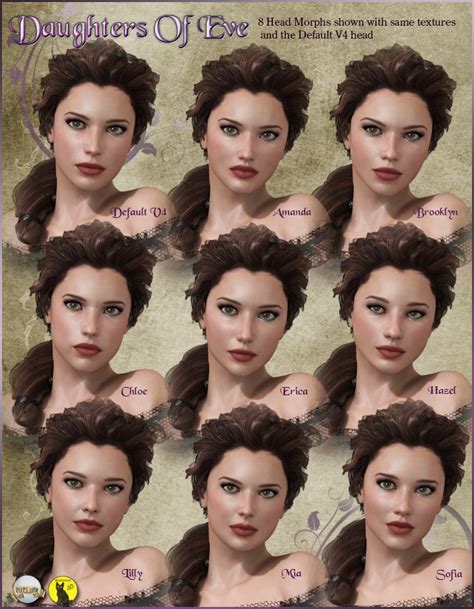 Daughters Of Eve Faces For V4 Daz 3d