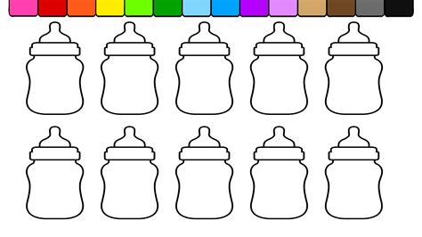 Coloring Pages Of Baby Bottles Free Download Gambr Co