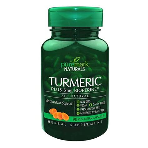 21st century puremark naturals turmeric complex plus 5 mg bioperine vegetarian capsules 90 ea