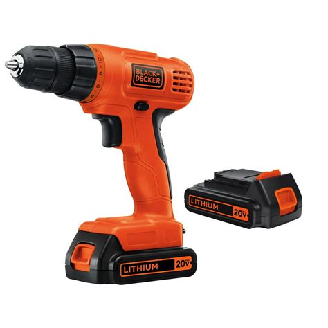 Blackdecker 20 Volt Max Lithium Ion Cordless Drill With 2 Batteries