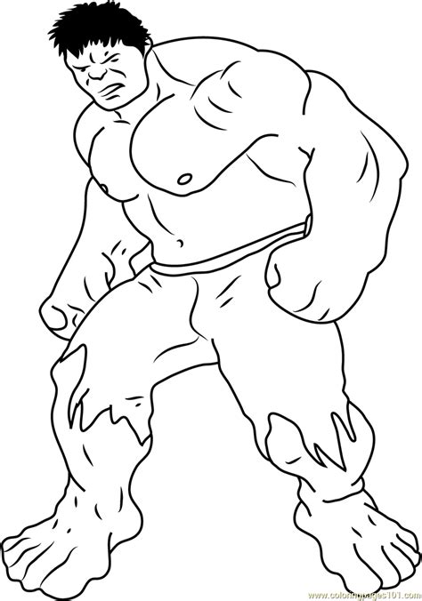 Avengers Hulk by Steven Coloring Page for Kids - Free Hulk Printable