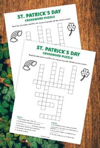 No registration needed to make free, professional looking crossword puzzles! St. Patrick's Day Crossword Puzzle - Free Printable Game ...
