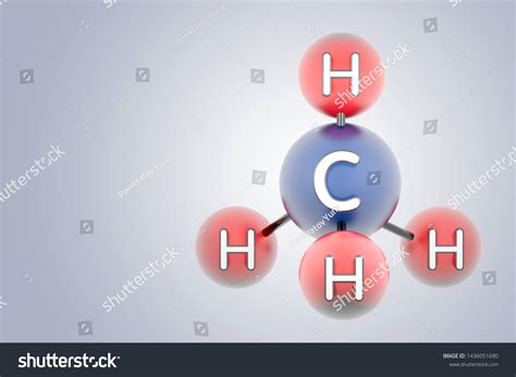 Ch4 Molecule Methane Render 3d Model ภาพประกอบสต็อก 1436051690