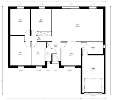 Plan maison 3 chambres plain pied. Plan de Maisons: May 2019