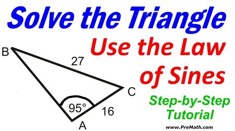 Solve A Triangle Using The Law Of Sines Step By Step Tutorial Youtube