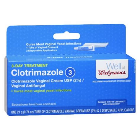 Walgreens Clotrimazole 3 Day Treatment Vaginal Antifungal Cream