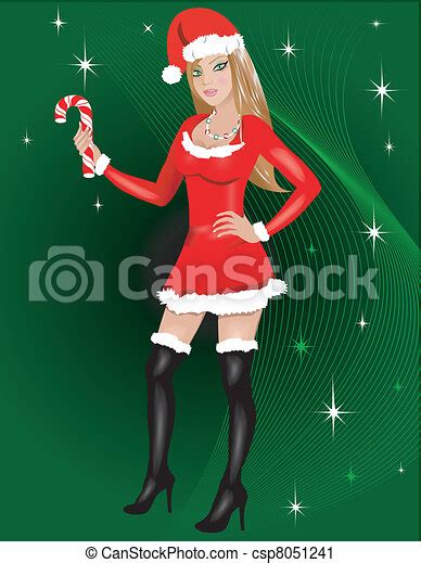 Vector Clip Art Of Sexy Santa Vector Illustration For Christmas Of A Dressed Csp